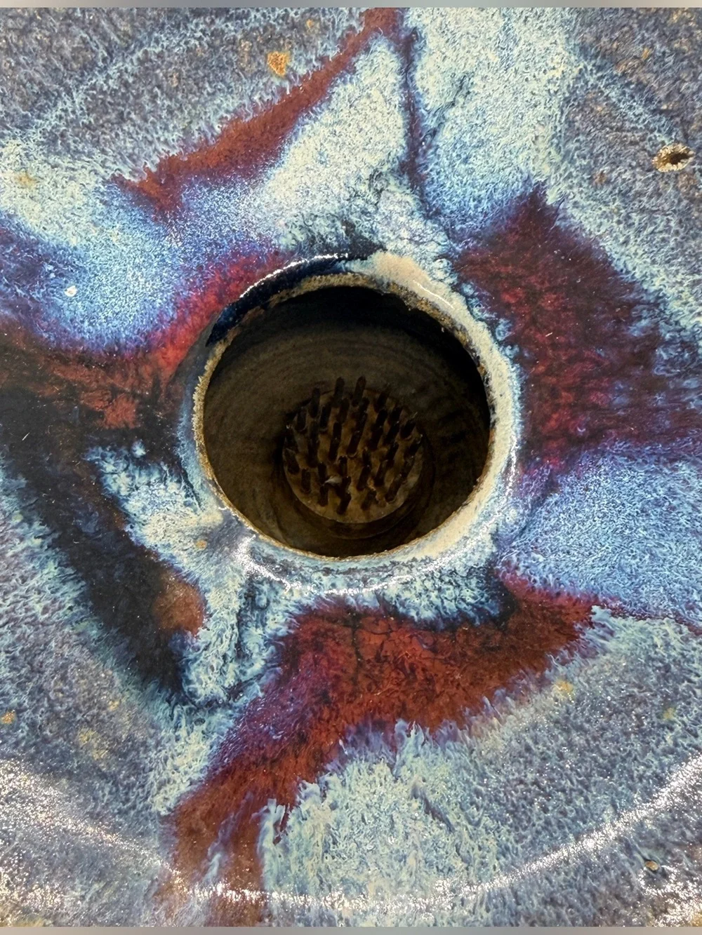 Handmade blue red